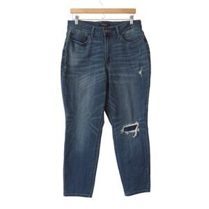 Judy Blue Women's Denim Jeans Size 14W Boyfriend High Rise Destroyed Knee EUC